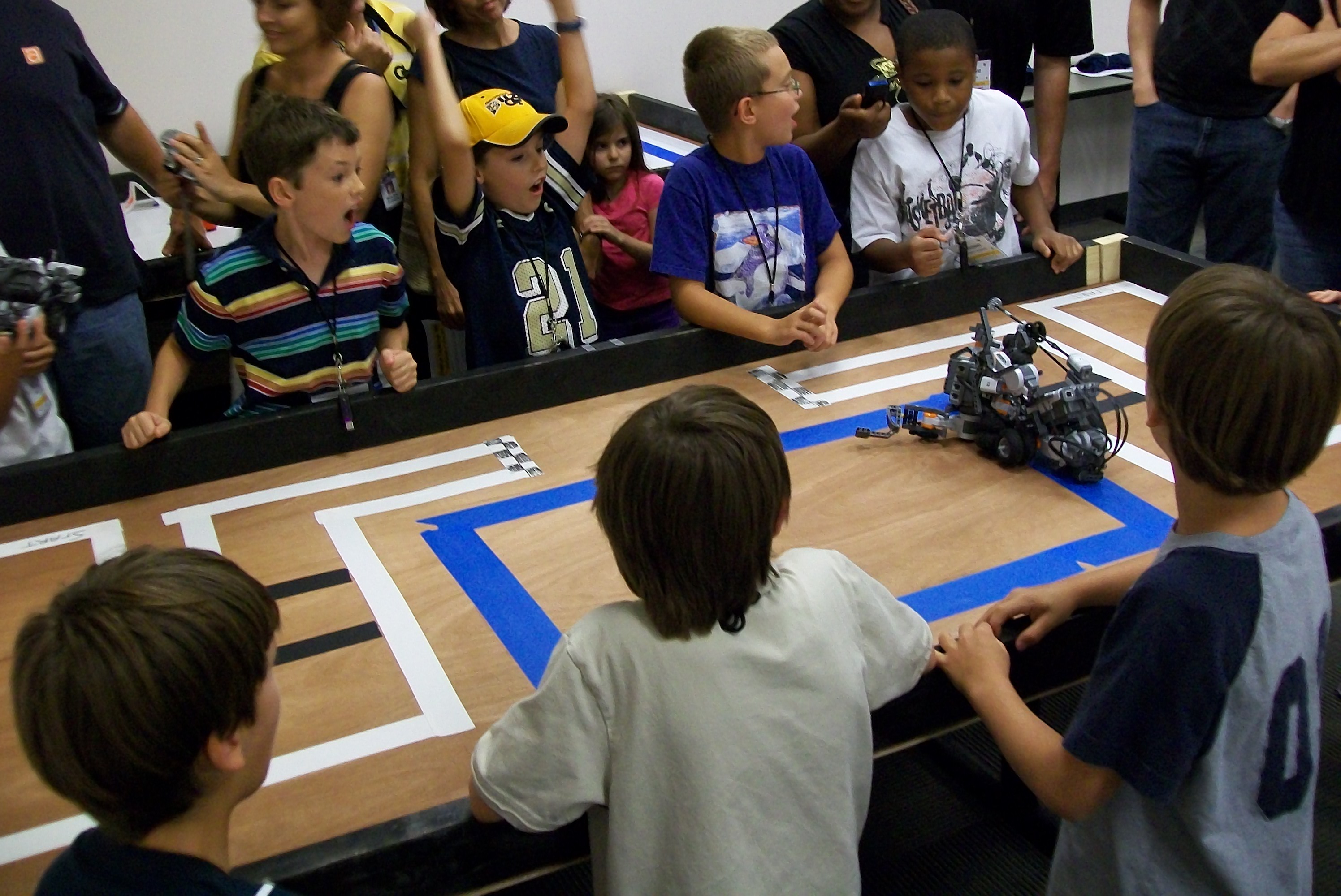 Students participating in FIRST LEGO League